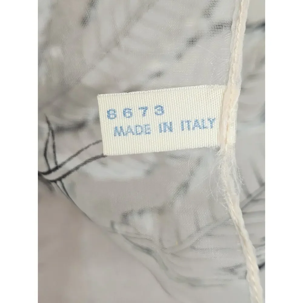 Feather Fringe Wrap Nylon Scarf Ladybug Made ITaly Lace Sheer Grunge Boho
